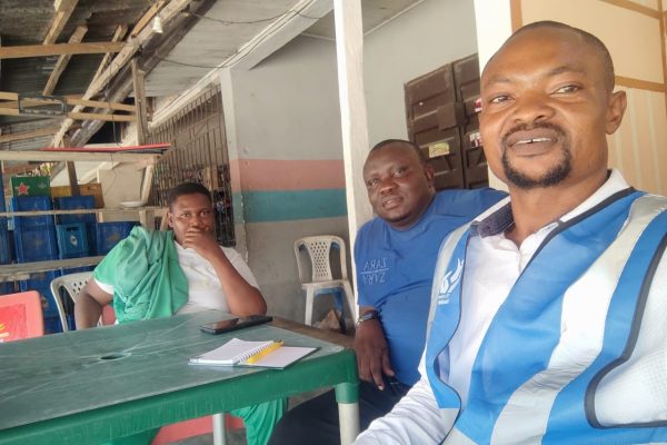 At Otor Owhe with Otor Owhe Youth President, Mr Omokaili.